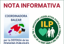 LA MESA DEL PARLAMENT DE LES ILLES BALEARS ADMET A TRÀMIT LA INICIATIVA LEGISLATIVA POPULAR DE CREACIÓ DEL SISTEMA BALEAR DE COMPLEMENT PER A LES PENSIONS PÚBLIQUES DE QUANTIA INFERIOR AL SALARI MÍNIM INTERPROFESSIONAL.