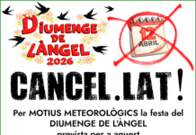 EL DIUMENGE DE L’ÀNGEL QUEDA POSPOSAT!