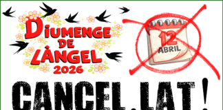 EL DIUMENGE DE L’ÀNGEL QUEDA POSPOSAT!