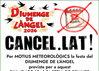 EL DIUMENGE DE L’ÀNGEL QUEDA POSPOSAT!